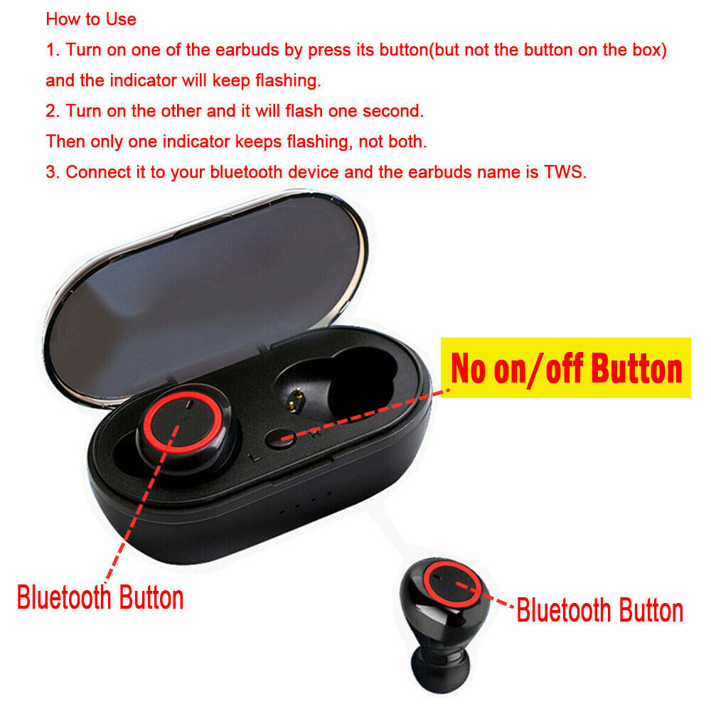 Waterproof Bluetooth 5.0 Wireless Earbuds Headphone Gadgets dealsniper-net