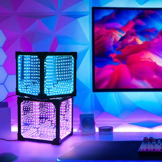 Thousand Mirrors 3D Lamp Magic Cube Gaming Room Decorative Home Decor DealSniper.net