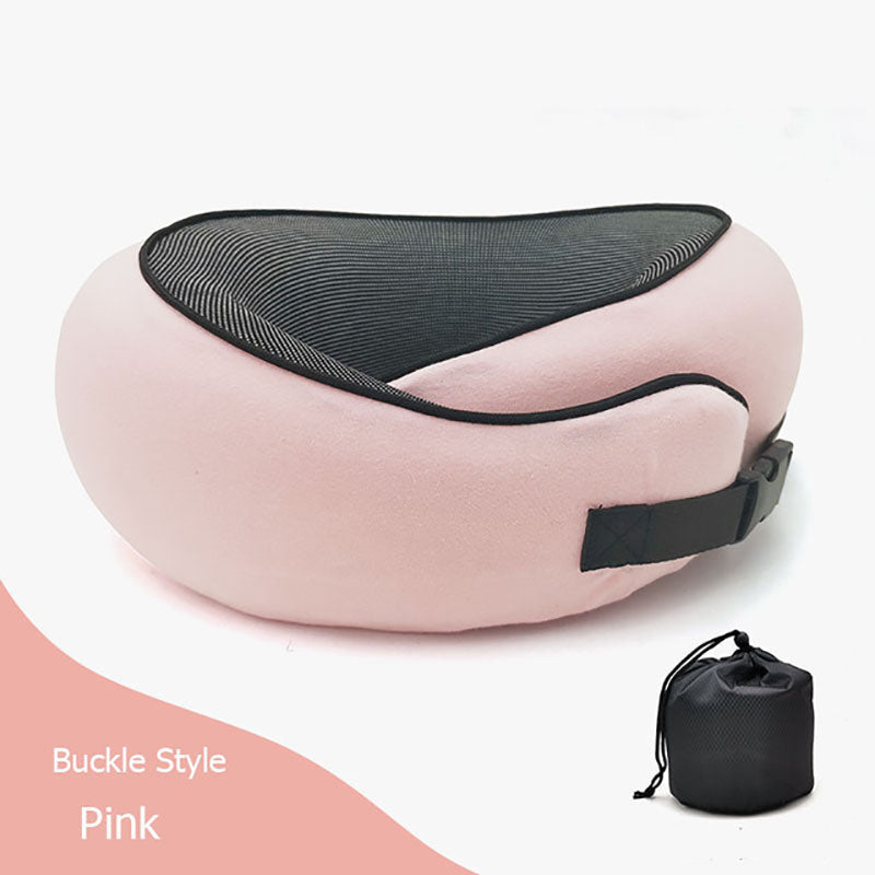 Travel Neck Pillow Non-Deformed Airplane Pillow Travel Neck Travel DealSniper.net Sakura pink card buckle