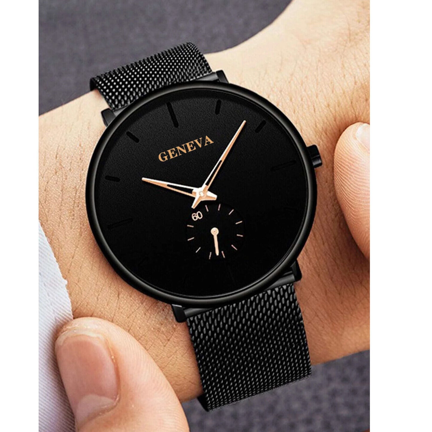 Luxury Men's Quartz Watch Business Stainless Steel Analog Ultra Thin Waterproof Jewelry DealSniper.net