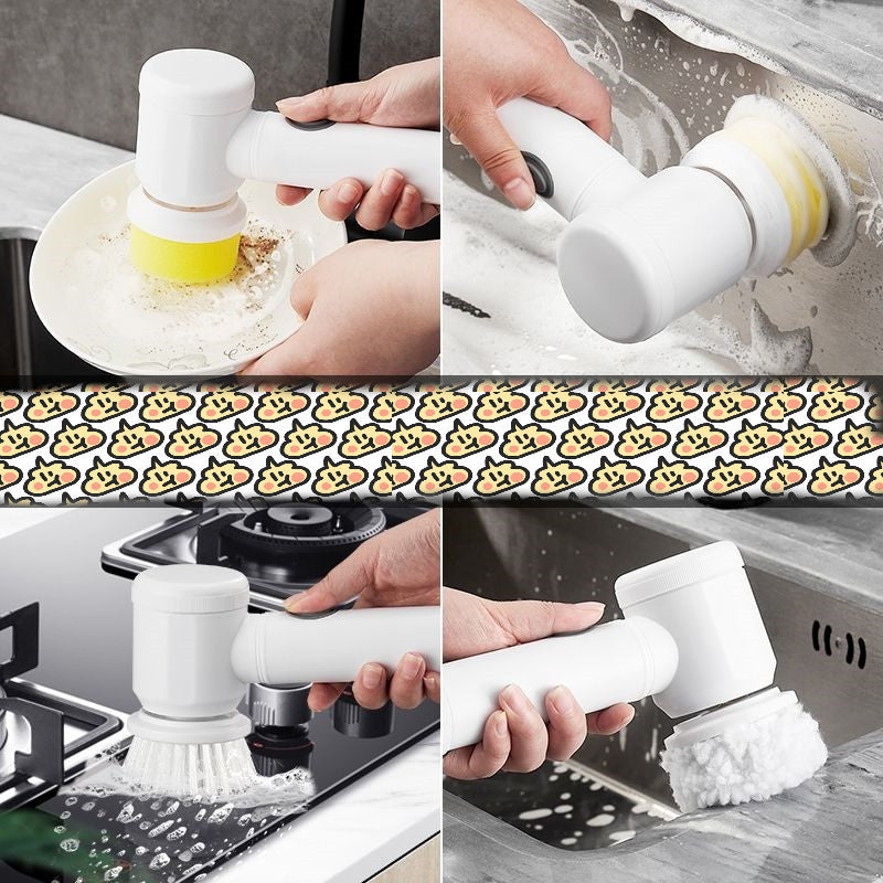 Multifunctional Brush Electric Scrubber Rechargeable Kitchen DealSniper.net