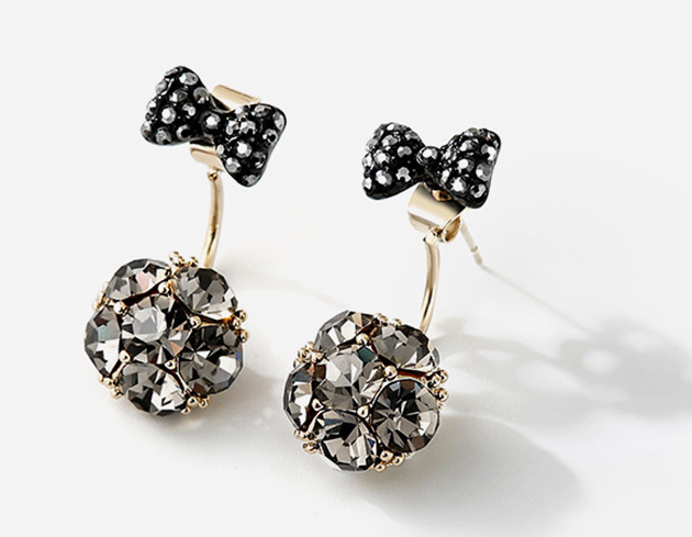 Earrings bow stud earrings Jewelry DealSniper.net Grey