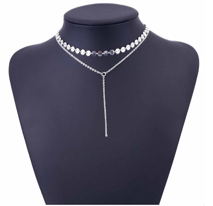 Tattoo Coin Choker One Layer/ Three Layers Lariat Y Chokers Jewelry DealSniper.net Silver 2