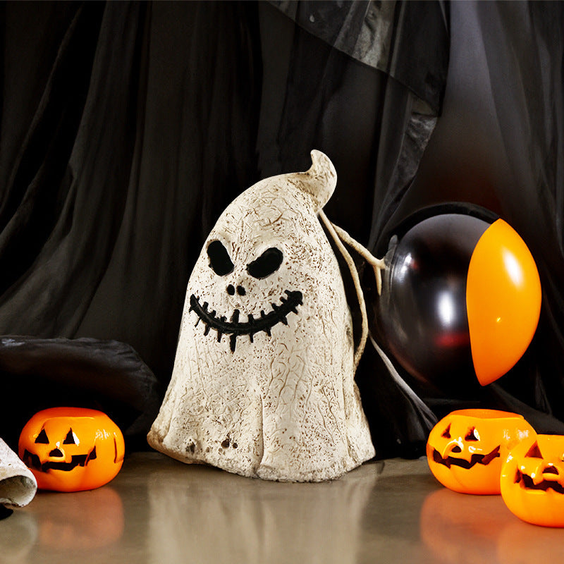Pumpkin Head Ghost Halloween Scene Decoration Ornaments Holidays DealSniper.net Ghost Ornaments