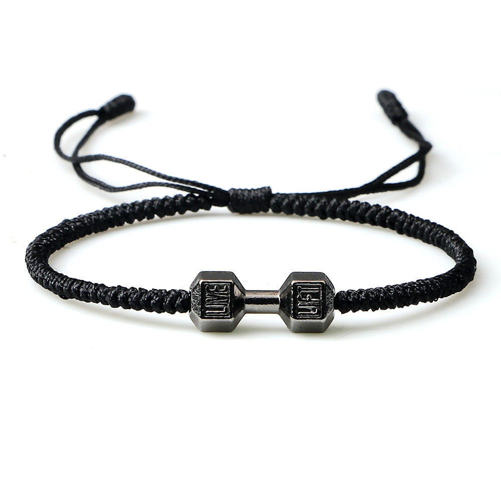 Originality Woven Dumbbell Alloy Bracelet Jewelry DealSniper.net Black gun black