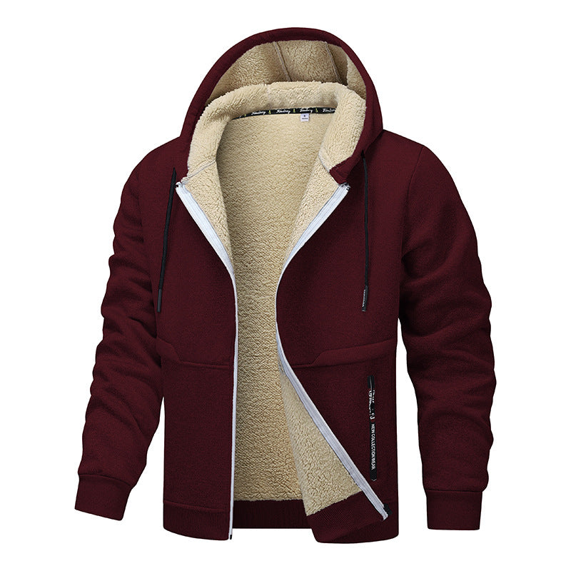 Casual Hoodies For Men Heavyweight Fleece Sweatshirt Winter Men Gym From House Wine Red L