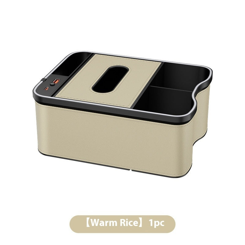 Car Armrest Multifunctional Storage Box Vehicle dealsniper-net Warm Beige