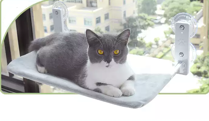 Cat Suction Cup Window Glass Hammock Pet Cat Pets Products Pets DealSniper.net Grey 30x45CM Soft flannelet