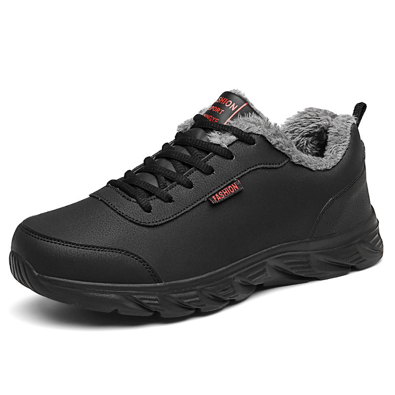 Men Sneakers Winter Warm Sports Shoes With Plush Sports dealsniper-net Grey Size38