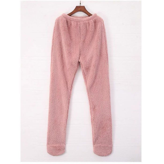 Women Coral Fleece Socks Leggings Winter Warm Sleepwear Women DealSniper.net Rose Red 2XL