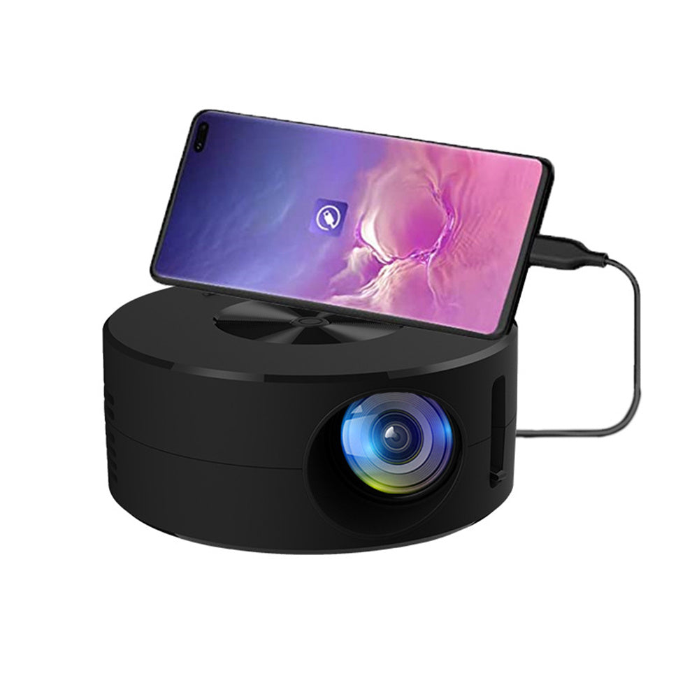YT200 Home Projector Low Noise LCD Mini Portable Projection Gadgets DealSniper.net Black USB