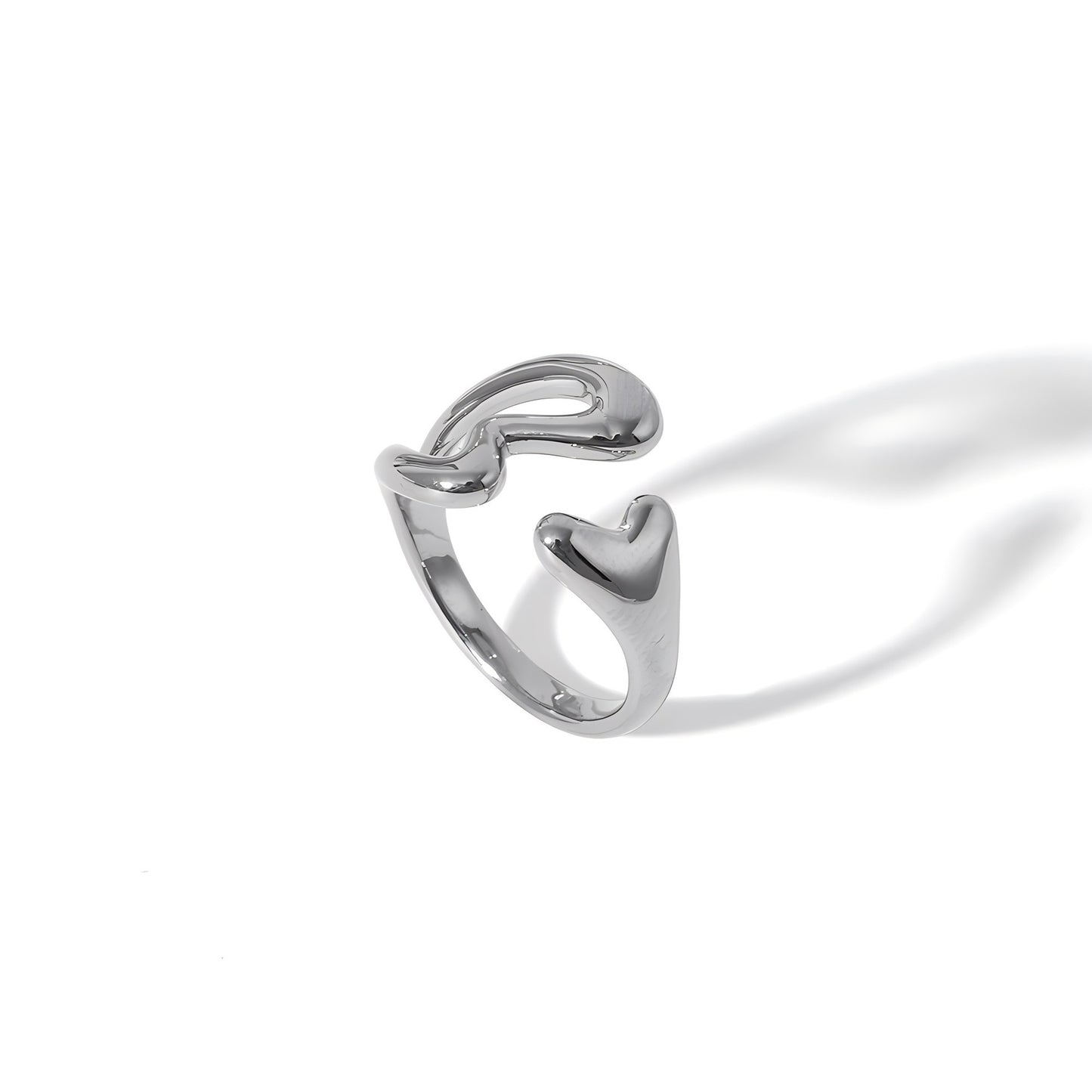 Fashion Titanium Steel Vacuum Plating 18K Gold Love Ring Jewelry DealSniper.net