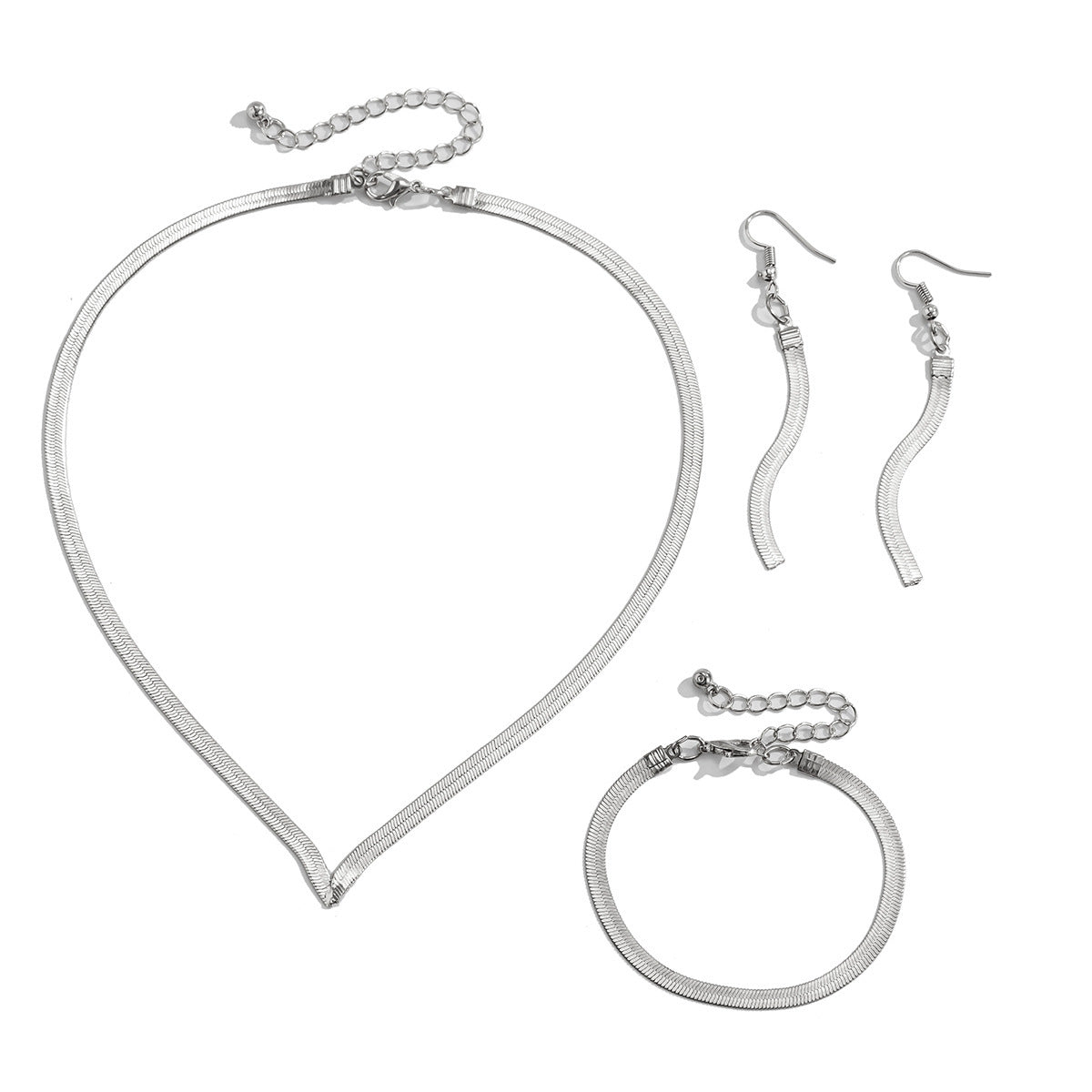 Fashion Chain Like Flat Snake Necklace Suit Simple Geometric Jewelry DealSniper.net