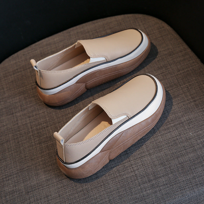 Women's Loafers Comfortable Slip-on Flats Shoes Women DealSniper.net Khaki Size35