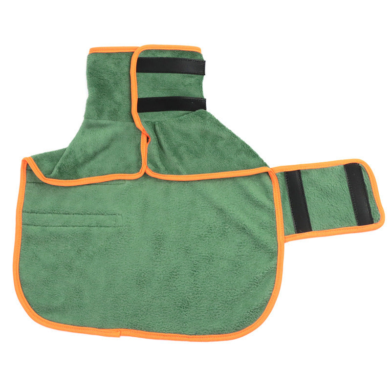 Dog Bathrobe Pet Drying Coat Microfiber Absorbent Towel Pets Gym From House Green L