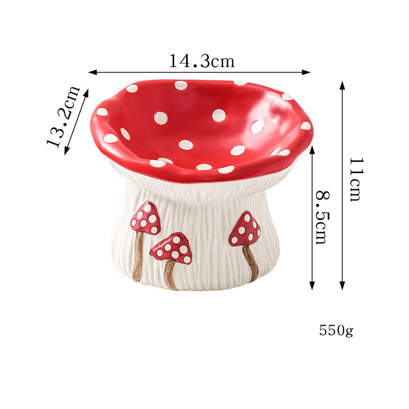 Creative Mushroom Modeling Tall Pet Bowl Cute Cat Bowl Pets dealsniper-net Water bowl