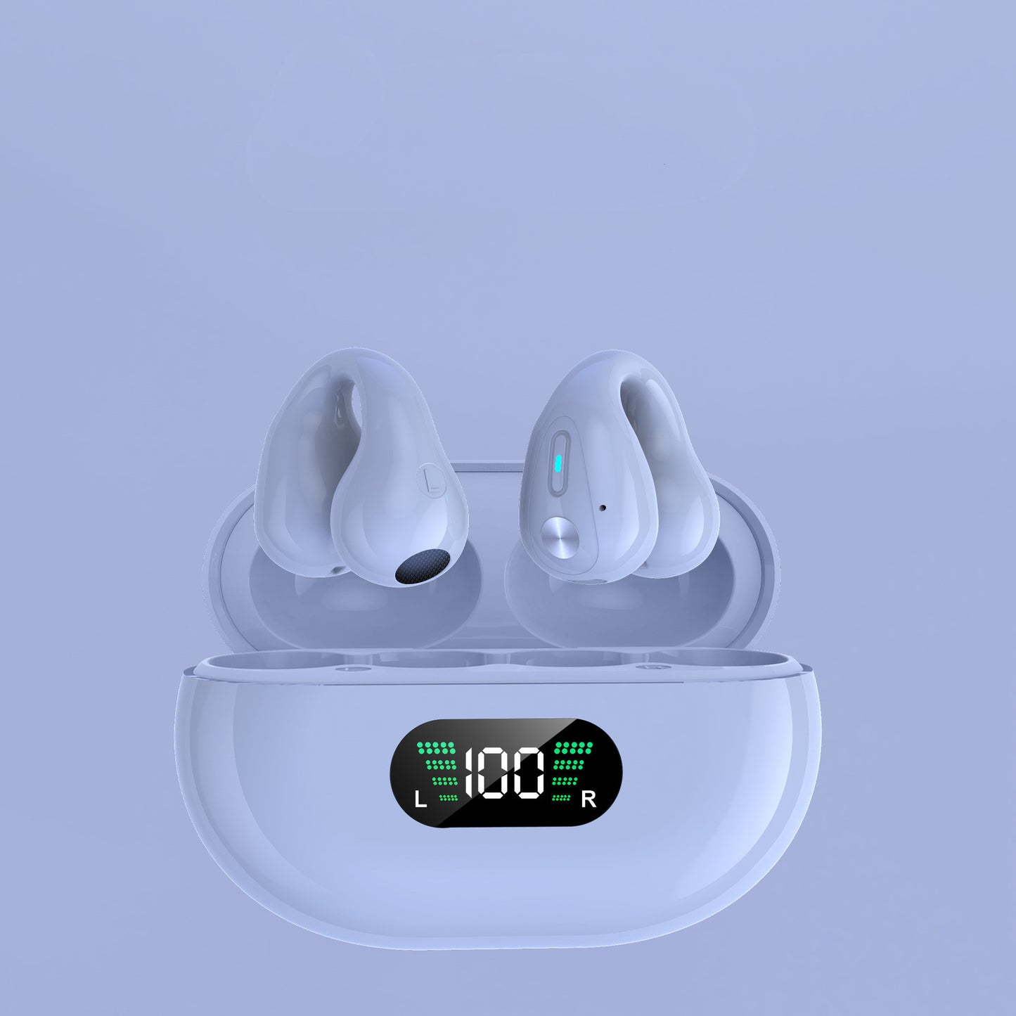 Bone Conduction Headphones TWS Earbuds Ear Clip Electronics DealSniper.net White