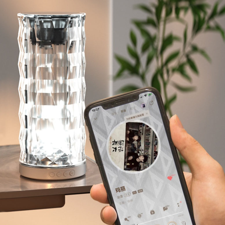 Crystal Lamp Atmosphere Light Desktop Sound Subwoofer Speaker Home Decor DealSniper.net