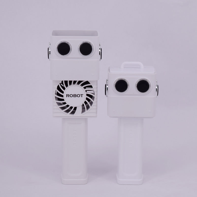 New Handheld Desktop Dual-purpose Robot Fan Gadgets Gym From House White USB