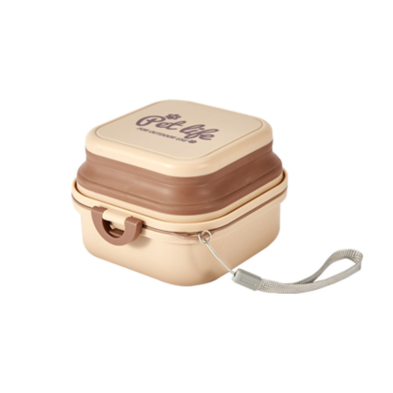 Dog Outdoor Folding Bowl Double-layer Drinking Water Pet Products Pets DealSniper.net Khaki