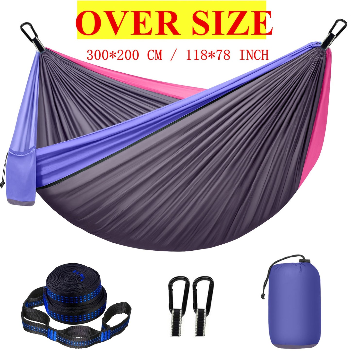 Hammock Nylon Parachute Cloth Swing Glider Outdoor DealSniper.net Red Gray Blue Purple Pink