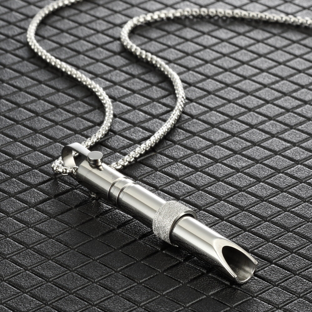 Couple Stainless Steel Mindfulness Breathing Necklace Jewelry DealSniper.net Steel