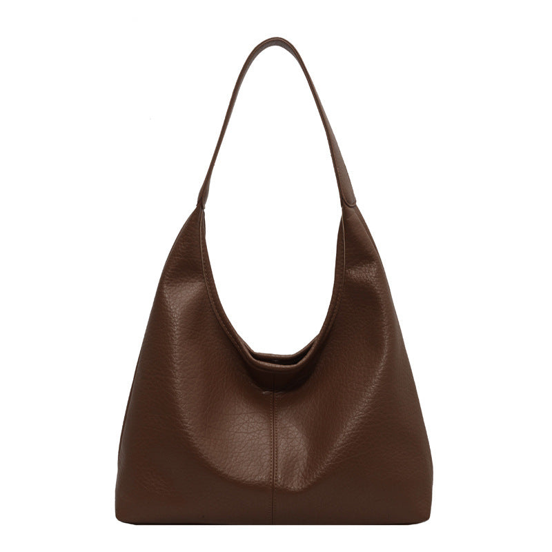 2Pcs Handbags Large Capacity Bag Women Underarm Korean Style Soft Pu Leather Shopping Shouder Bags With Small Wallet Women DealSniper.net Coffee