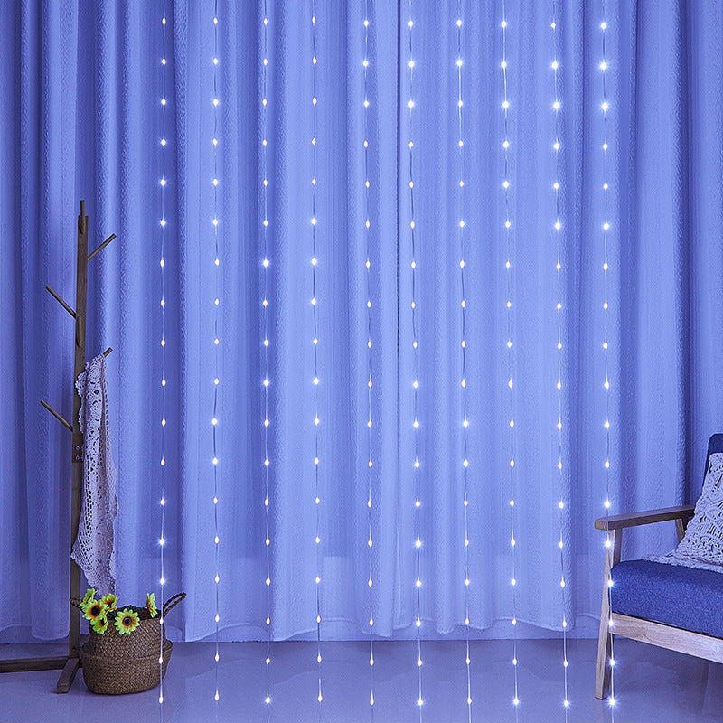 LED Flowing Water Waterfall Rubber-covered Wire Lighting Chain Home Decor DealSniper.net Positive White USB 1 M 160 Lamp 20 Crane