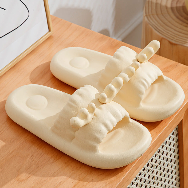 Cute Deer Horn Slippers Summer Women's House Shoes Non-slip Bathroom Slipper Women DealSniper.net Light Yellow 36to37