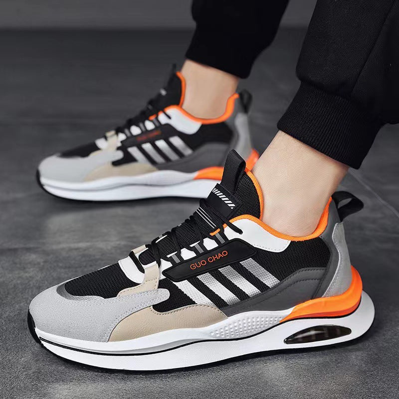 Casual Sneakers Man Air Cushion Shoes Sports Basketball Running Shoes Outdoor Men DealSniper.net Grey orange Size39
