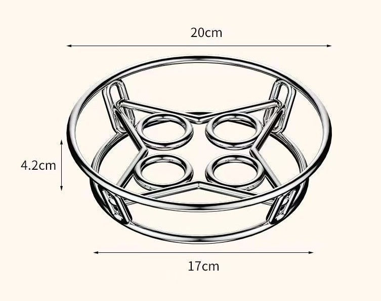Stainless Steel Pot Rack Multifunctional Storage Kitchen dealsniper-net Four Ring Pot Holder