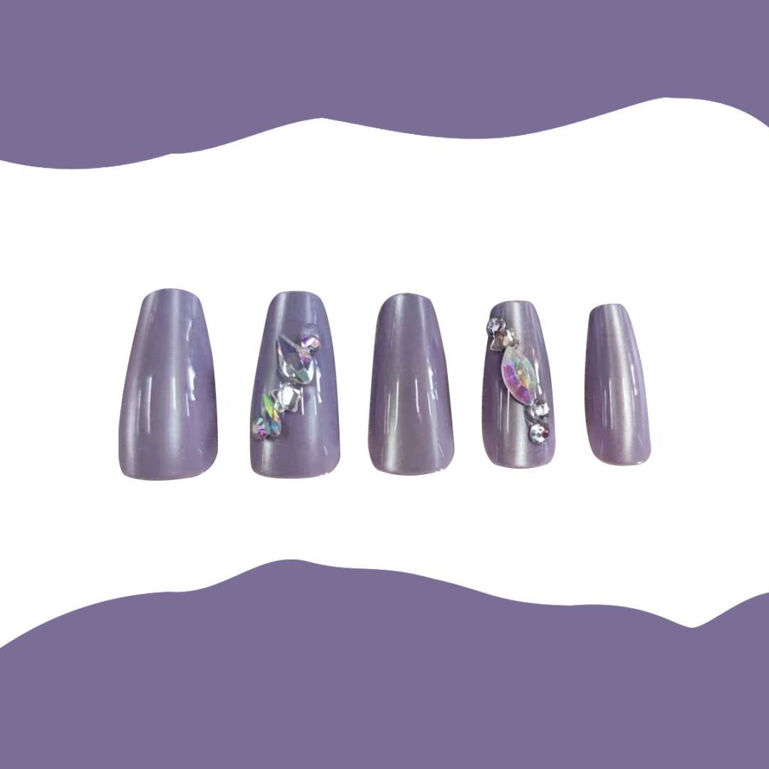 Diamond-set Nails Brownish-gray Beauty DealSniper.net