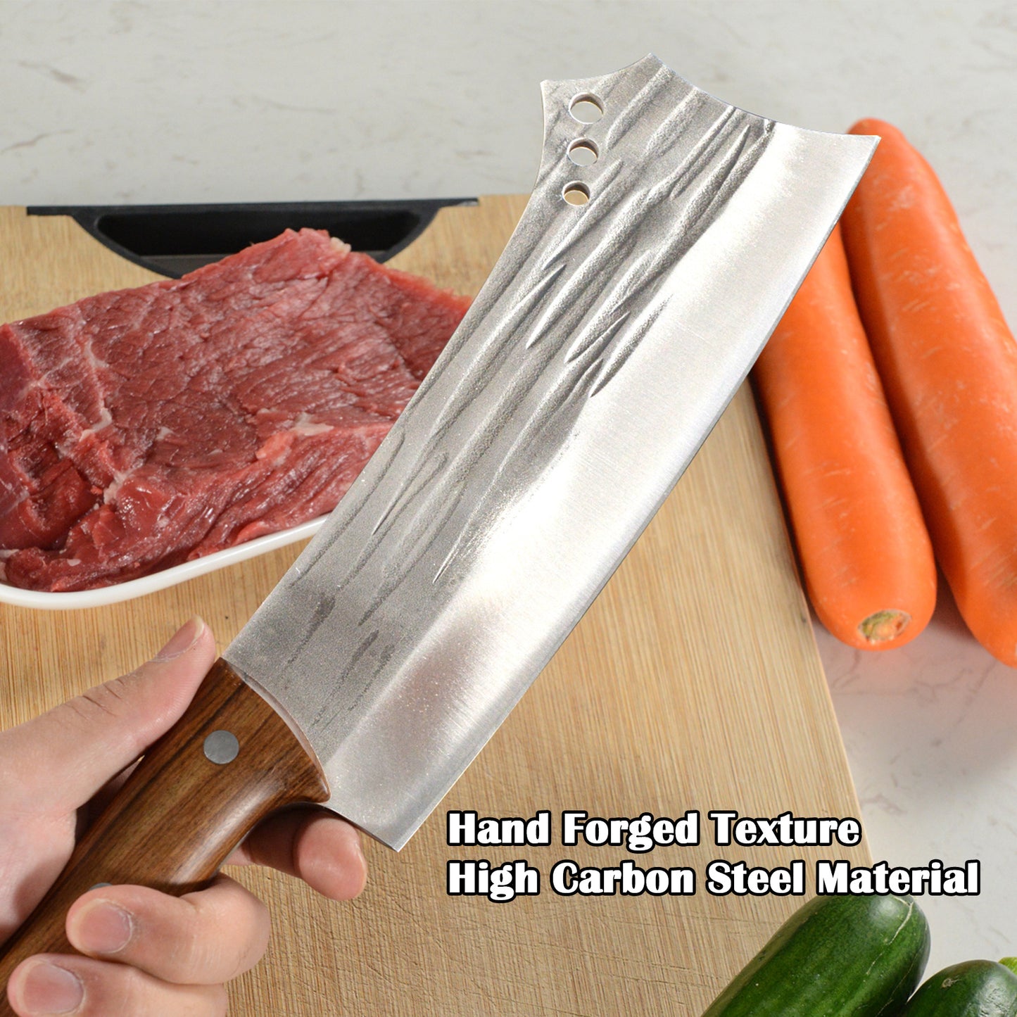 Kegani Meat Cleaver Knife Heavy Duty Bone Chopper Kitchen DealSniper.net