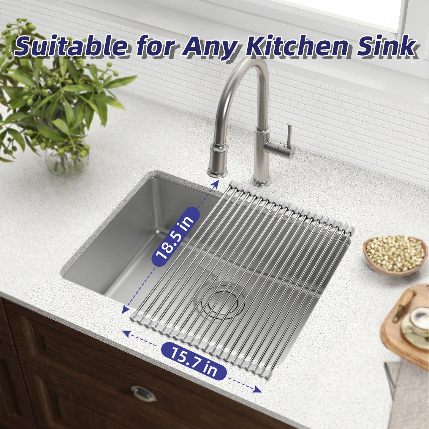 Drainer Rack 20L Large Silicone Water Filter Shelf Kitchen DealSniper.net