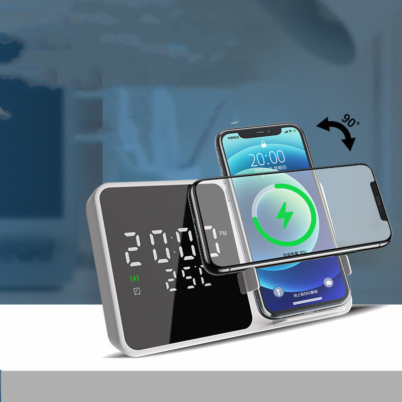 Digital Clock Wireless Charger Multifunctional Home Decor DealSniper.net White USB