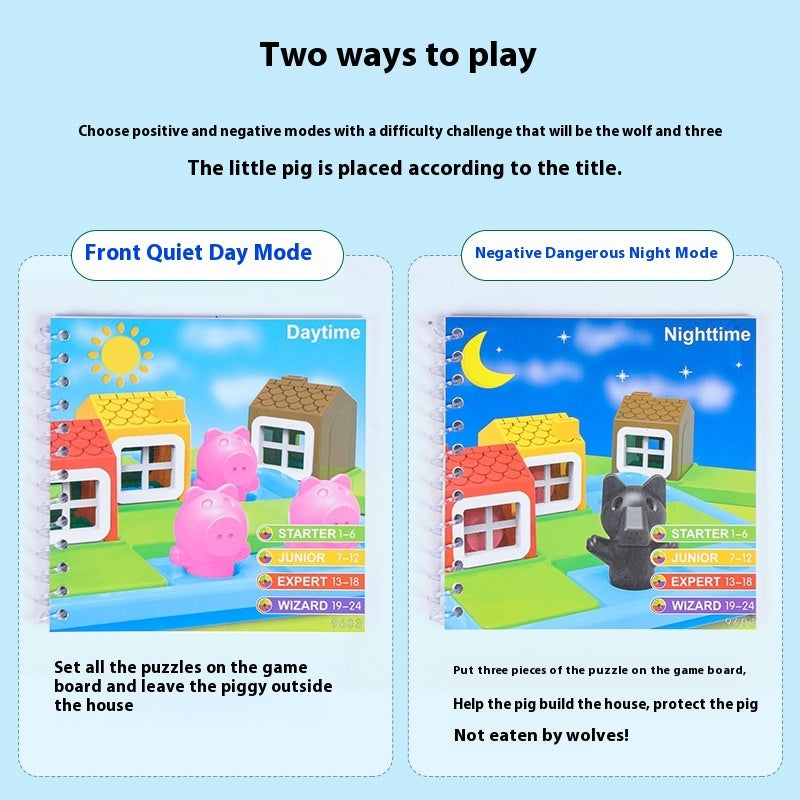 Big Gray Wolf And Three Little Pigs Interaction Logical Thinking Toy Kids DealSniper.net