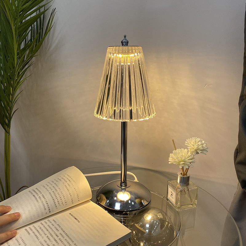 Crystal Decorative Table Creative Bedroom Bedside Atmosphere Small Night Lamp Home Decor Gym From House USB Three Color Dimming D Transparent Color