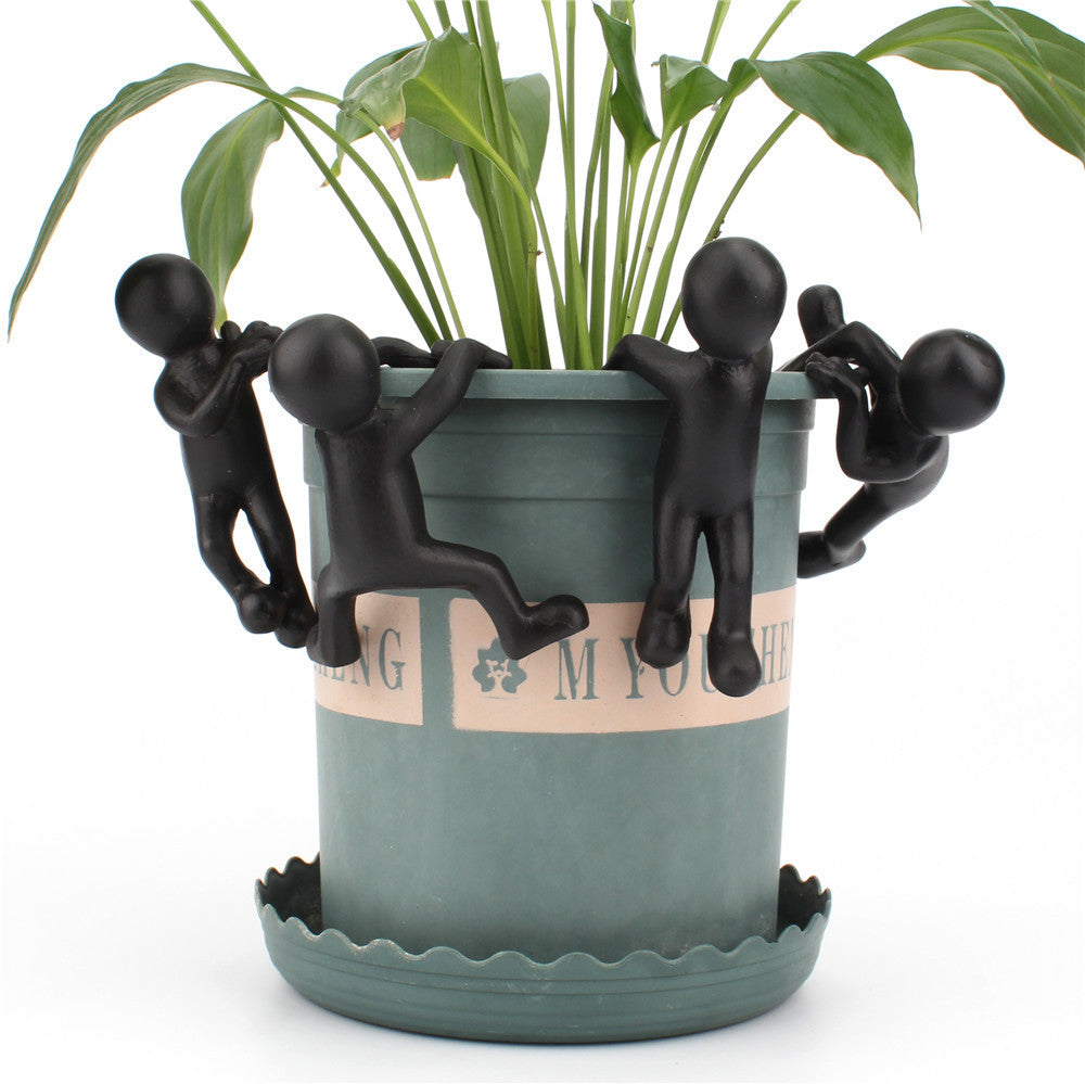 New Fun Kung Fu Climbing Cylinder Flower Pot Decoration Home Decor DealSniper.net Black