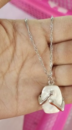 Square Baroque Pearl Couple Pendant Necklace Deals dealsniper-net