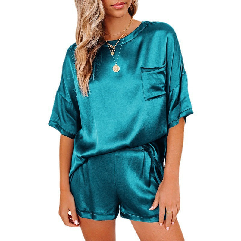 Pajama Set Short Sleeve Sleepwear Women Home Clothing Women DealSniper.net