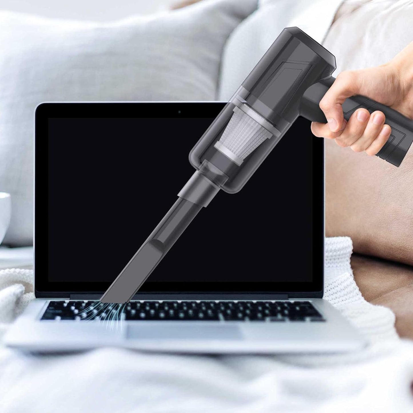 Powerful Handheld Vacuum Cleaner For Car Home Cleaning Cordless, Rechargeable 2 In 1 Mini Vacuum Blower 18000PA Suction Lightweight Portable Black Home DealSniper.net