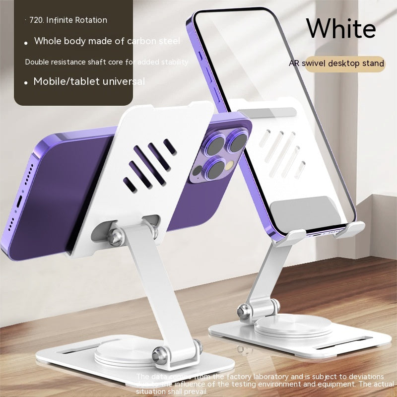 360 Degrees Rotate Metal Desk Mobile Phone Holder Stand For Phone Pad Adjustable Desktop Tablet Holderl Table Cell Phone Stand Electronics DealSniper.net White