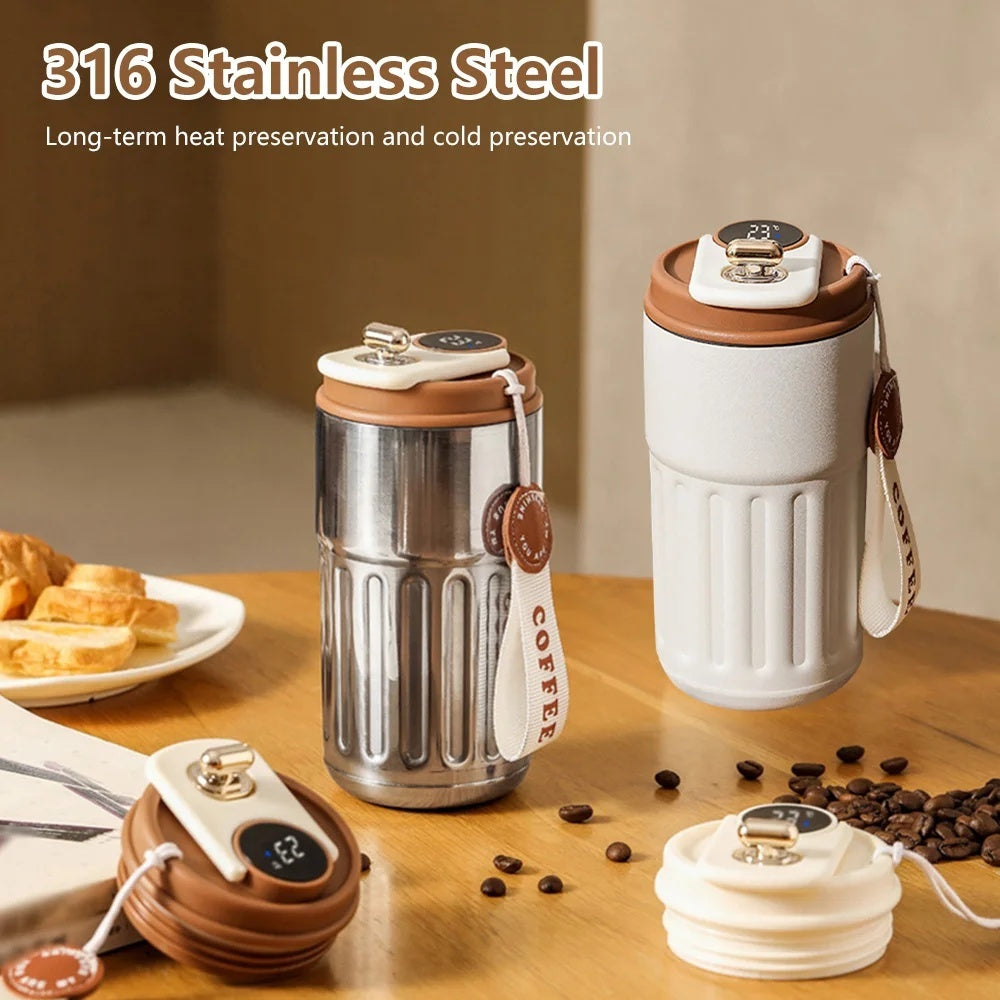 Smart Digital Thermal Bottle Portable Coffee Mug Kitchen DealSniper.net