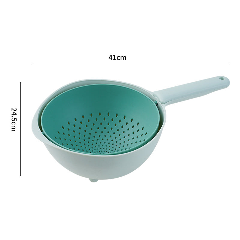 Household Kitchen Multifunctional Plastic Vegetable Basket Kitchen DealSniper.net Green