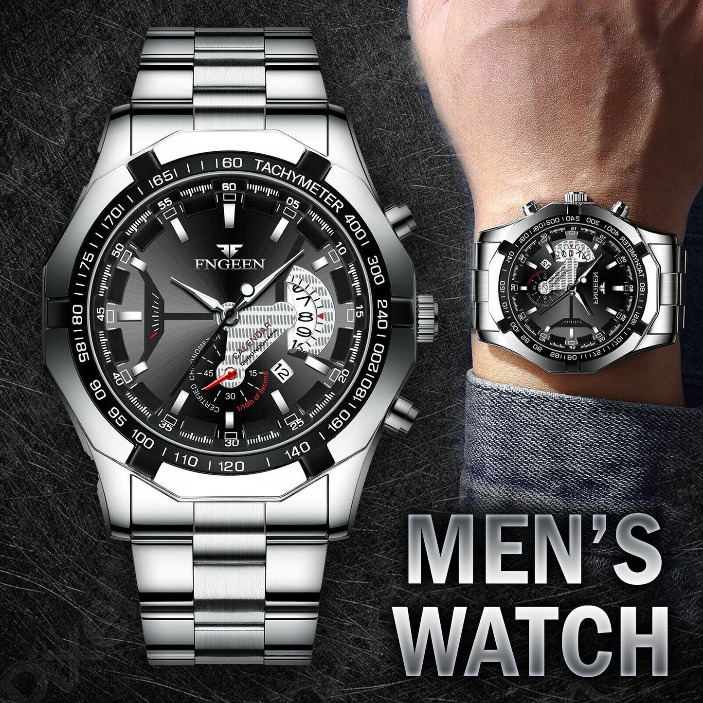 Classic Silver Watch For Men Quartz Analog Wristwatch Stainless Steel Business Jewelry DealSniper.net