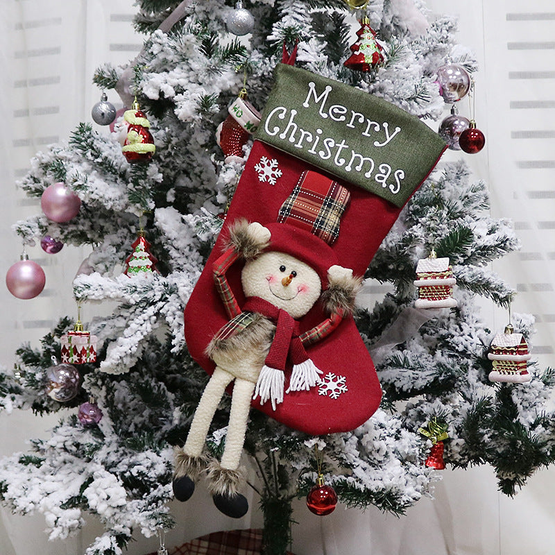 New Year Xmas Big Stockings Set Decorations Christmas Holidays DealSniper.net Snowman