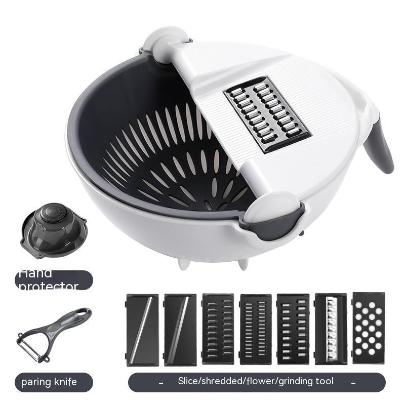 Nine in One Vegetable Drainage Basket Kitchen DealSniper.net White