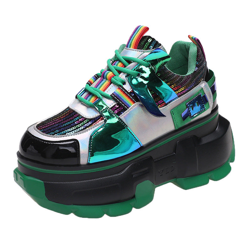 Daddy's Shoes Fashion Single Shoes Trendy Lace Up Shoes Women Women DealSniper.net Silver 35