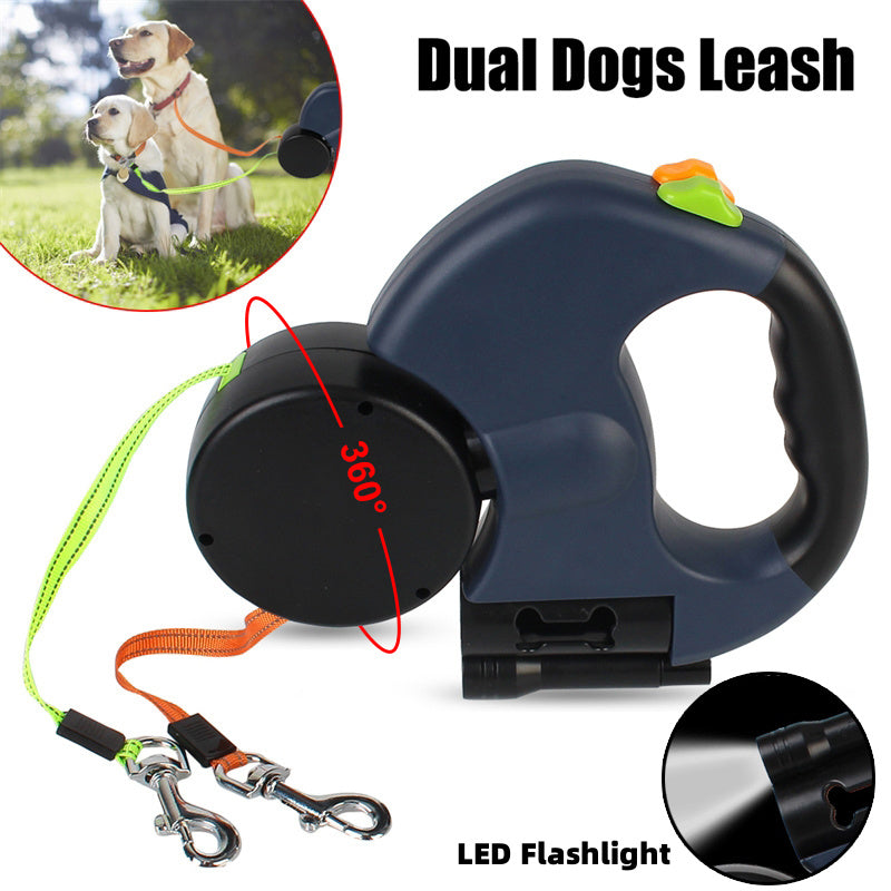 Retractable Dog Leash For Small Dogs Reflective Dual Pet Leash Pets DealSniper.net