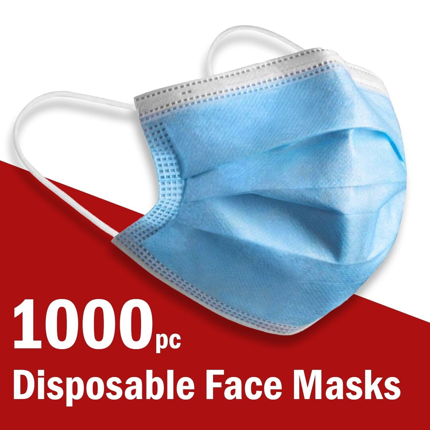 1000 Pcs Disposable Face Mask Non Medical Surgical 3-Ply Health DealSniper.net